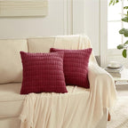 Fancy Homi 4 Packs Burgundy Decorative Throw Pillow Covers 24x24 Inch - Image 6