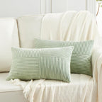 Fancy Homi 2 Packs Sage Green Lumbar Decorative Throw Pillow Covers 20x28 Inch by Fancy+Homi