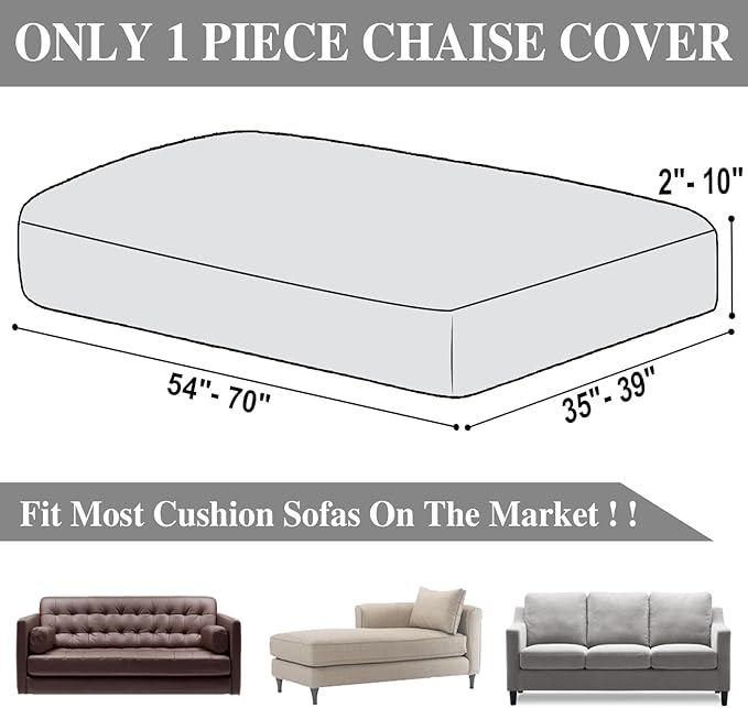 Couch Cushion Cover Chaise Lounge Cover Washable Separate Seat Chaise Couch - Image 6