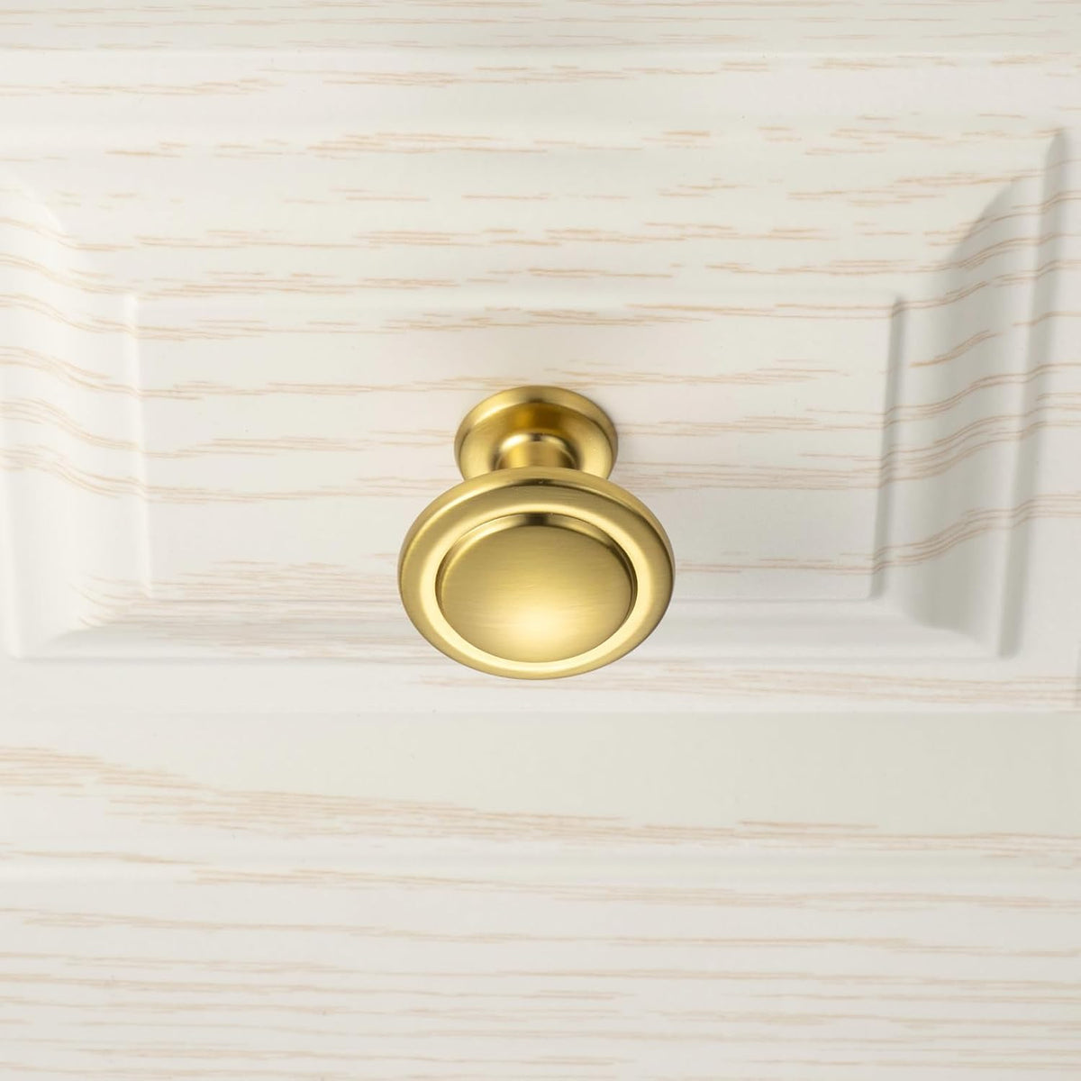 KOOFIZO 10 Pack Brushed Gold Cabinet Knobs Round Single Hole Pulls 1960