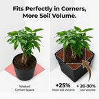 6-Pack 7 Inch Square Planters with Built-in Drainage Tray & Bottom Plug