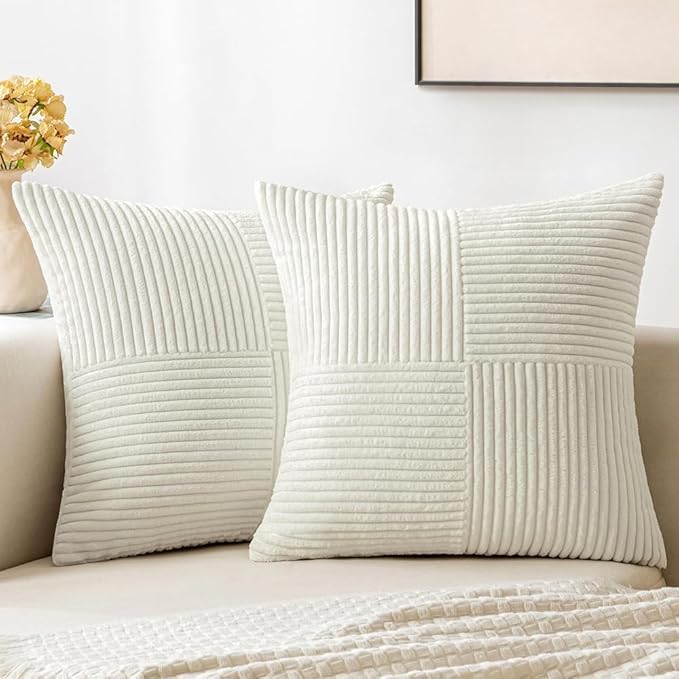 MIULEE White Decorative Throw Pillow Covers 18x18 Inch by MIULEE