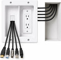 Premium in Wall TV Cable Management Kit for 65+ Inch Smart TVs with Recessed Triple Outlet Box, Wire Hider, Pass Through Plate, Low Voltage Cable Plate, Wire Concealer, Home Theater DIY