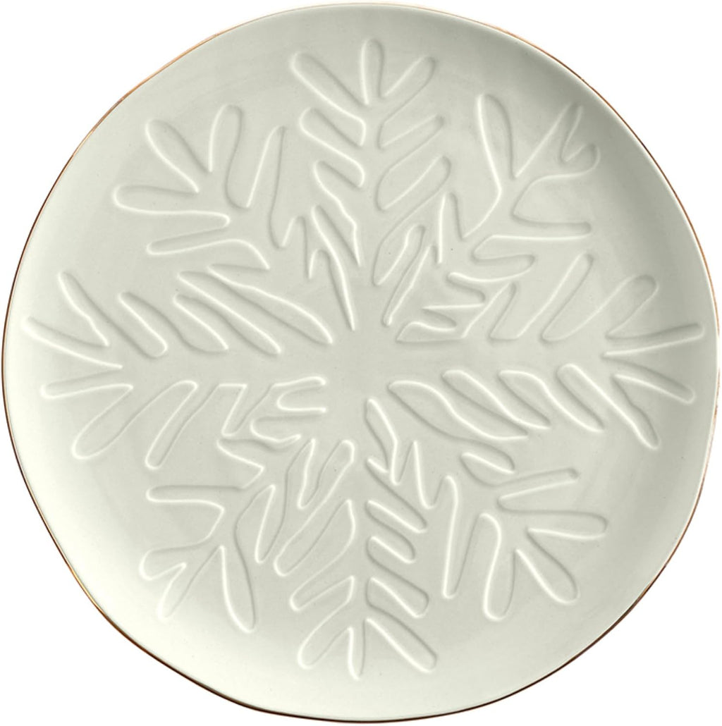 Santa Barbara Design Studio Tree Shaped Serving Plate - Stamped Ceramic Platter, 11" x 7.75", Pine Green