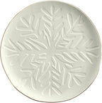 Santa Barbara Design Studio Tree Shaped Serving Plate - Stamped Ceramic Platter, 11" x 7.75", Pine Green