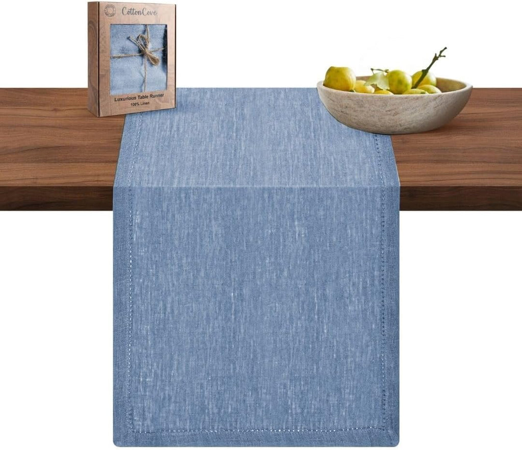 Pure Linen Table Runner 72 inch Long - Soft Durable Washable - Farmhouse Table Runners for Everyday Use Weddings Holidays Christmas - 13x72 Rustic Vintage Dining Table Runner Yellow