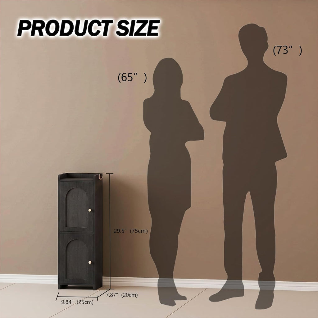 Arbuxzuy Small Bathroom Storage Cabinet with 2 Doors and Adjustable Shelf