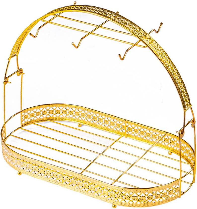 Mug Holder Coffee Cup Rack Stand - Wrought Iron Mug Rack Tea Set Organizer