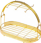 Mug Holder Coffee Cup Rack Stand - Wrought Iron Mug Rack Tea Set Organizer