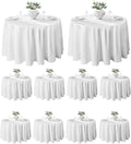 VidaFete Classic Series 10 Pack 120inch Round Polyester Table Cloth, White