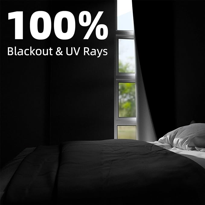 NIGHTON Portable Blackout Curtains 150"×70", Strong Hook and Loop Tape Strips - Image 2