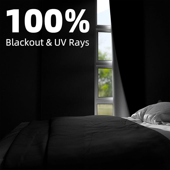 NIGHTON Portable Blackout Curtains 100"×70", Strong Hook and Loop Tape Strips - Image 2
