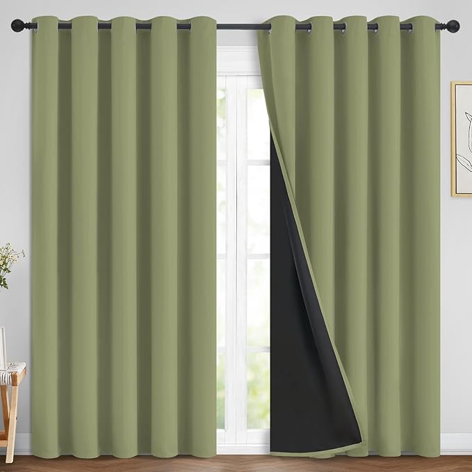 Yakamok 100% Blackout Window Curtain Panels, Heat and Full Light Blocking Drapes by Yakamok