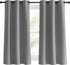 NICETOWN Silver Grey Bedroom Curtains 60 inch Length 2 Panels Set, Solid - Image 2