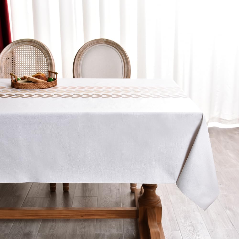 Zobesta Heavy Duty Vinyl Tablecloths for Rectangle Tables 86x55 in Plastic