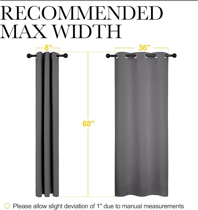 NICETOWN Grey Blackout Curtain Panels - Image 7