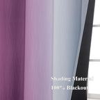 Purple and Grey Blackout Curtains 45 Inches Long, Ombre and Wavy Line Pattern - Image 5