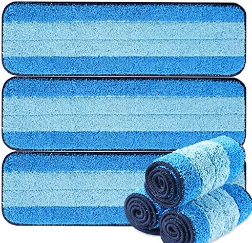 MR. SCRUB 6 Pack Microfiber Cleaning Pads for Bona Mop, Safe for Hardwood and Hard-Surface Floors, Reusable Microfiber Mop Pads for 18 Inch Mop, No Residue, Super-Absorbent, Over 500 Machine Washes