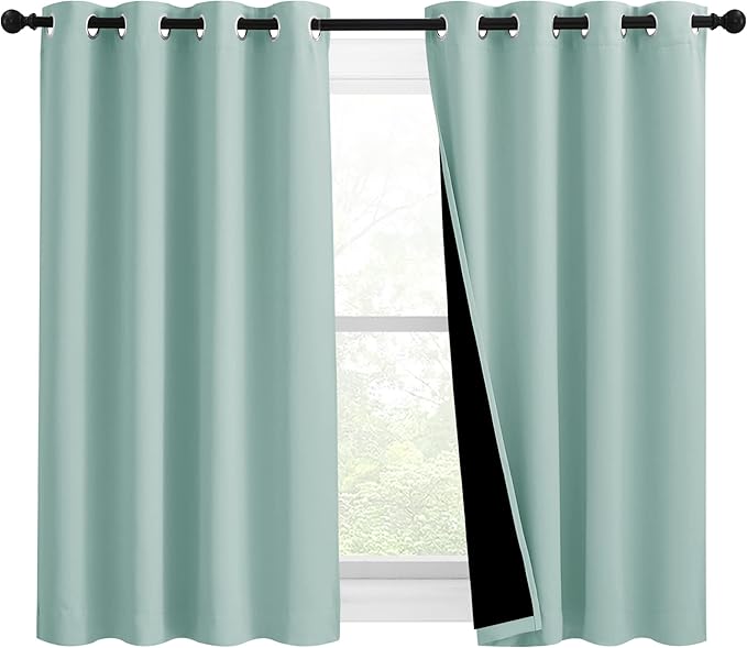 NICETOWN 100% Blackout Curtains 54 inches Long, Double-Deck Completely Blackout by NICETOWN