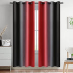 Yakamok Blackout Ombre Black and Red Curtains - Image 2