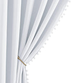NICETOWN Pom Poms Trimming Blackout Curtains, Farmhouse Blackout Window by NICETOWN