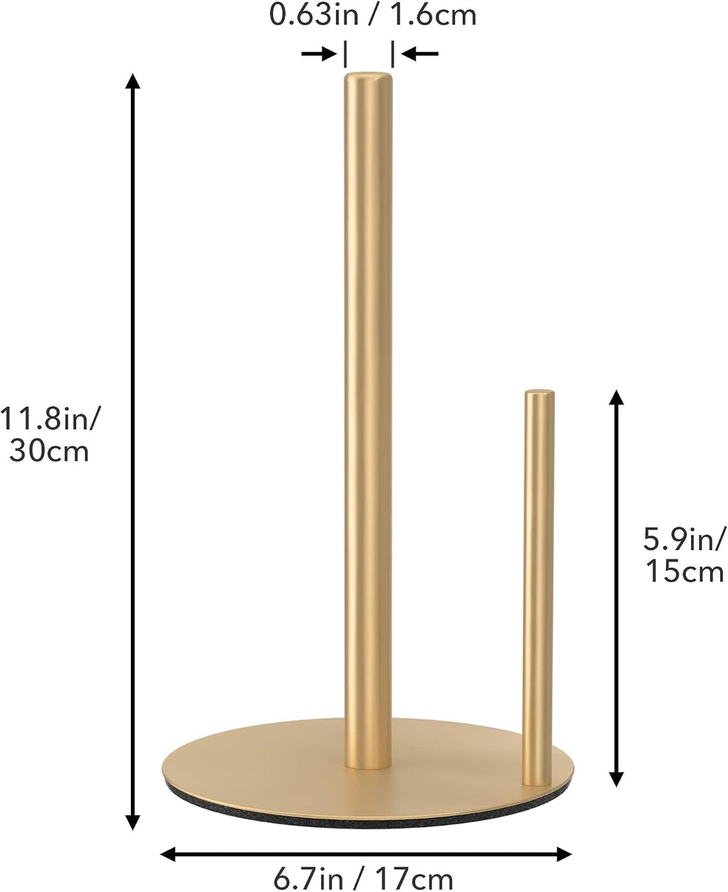 Paper Towel Holder Gold Stainless Steel Kitchen Countertop Roll Organizer