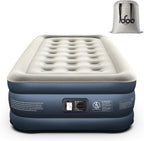 iDOO Twin Air Mattress with Built in Pump, Luxury Blow up Mattress, Comfort Inflatable Mattress for Camping, Guests & Home, Durable, Dual Chamber Single Air Bed, Colchon Inflable