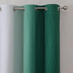 Estelar Textiler Green and Greyish White Blackout Curtains - Image 4
