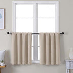 Simplebrand Ava Biscotti Beige Short 30 Inches Blackout Curtain 2 Panels Set by Simplebrand