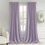 MIULEE Lilac Back Tab Blackout Curtain 96 Inch Long 2 Panels Set by MIULEE
