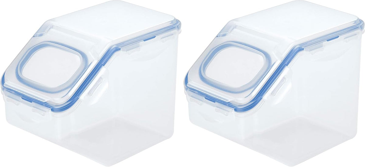 LocknLock Easy Essentials Food Storage Container and Scoop Set/Food Storage Bin Set, BPA-free/Dishwasher Safe, 4 Piece - Clear