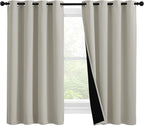 NICETOWN 100% Blackout Curtains 57 inches Long, Double-Deck Completely Blackout by NICETOWN