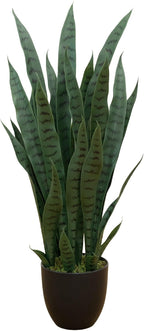 Nearly Natural 35in Artificial Snake Plant with Black Planter