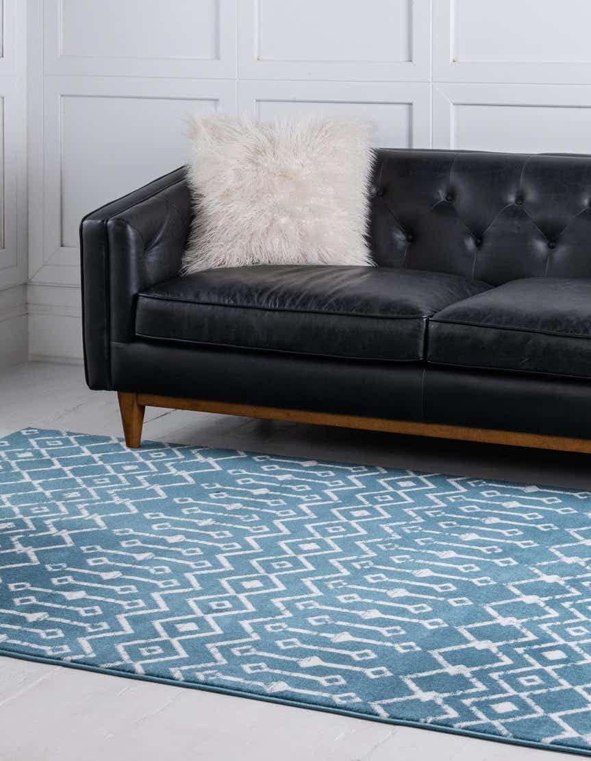 Unique Loom Moroccan Trellis Collection Area Rug - Mamounia (3' 3" x 5' 3" Rectangle Blue/Ivory)