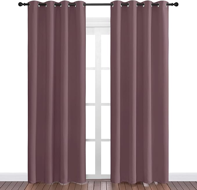 NICETOWN Dry Rose Blackout Curtains 86" Long - Image 2