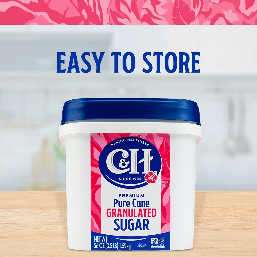 C&H® Granulated Sugar, 3.5 lb Easy-Baking Tub, 2 Pack - with Recipe Card