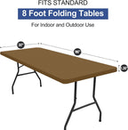 homing Rectangle Table Cloth Cover 8 Foot Brown Elastic Fitted Tablecloth
