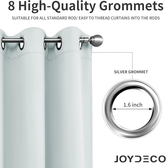 Joydeco White Curtains 108 Inches Long 1 Panel, Thermal Insulated Long - Image 4