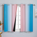 Ombre Pink and Blue Blackout Curtains 45 Inches Long, Full Light Blocking by ESTELARTEXTILER