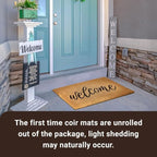KANKUN Coco Coir Door Mat with Heavy Duty Backing, Welcome Doormat, Doormat - Image 7