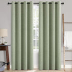 MIULEE Linen Texture Curtains, 2 Panels Sage Green, Room Darkening, Living Room by MIULEE