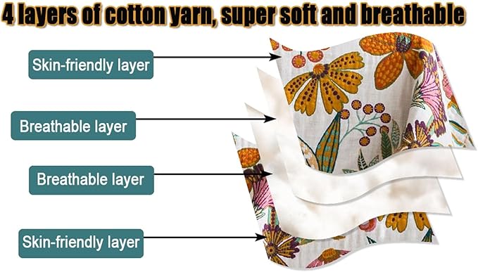 MSGKV Spring Throw Blanket for Couch, 100% Cotton Muslin Breathable Woven Bed - Image 7