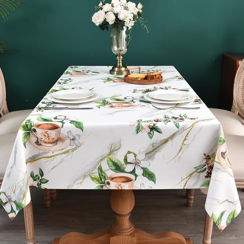 Zobesta Vinyl Tablecloth Rectangular 86x55 PVC Table Cloth Plastic Outdoor