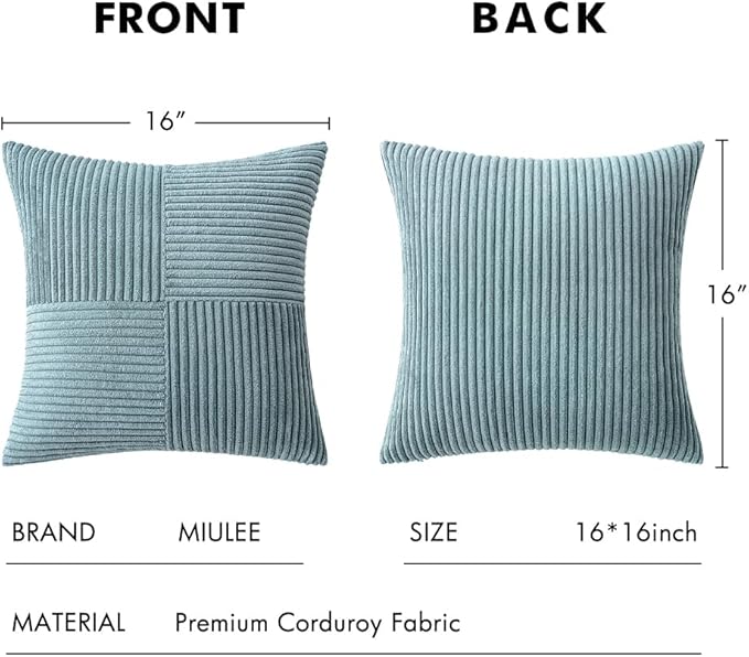 MIULEE Sky Blue Decorative Throw Pillow Covers 16x16 Inch - Image 6