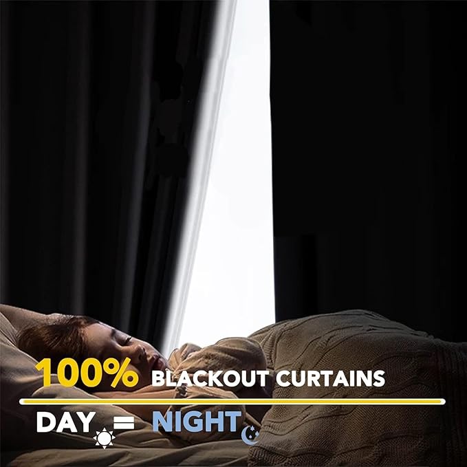100% Blackout Shield Linen Blackout Curtains - Image 3