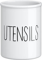 Barnyard Designs Ceramic Farmhouse Kitchen Utensil Holder 7" (White)