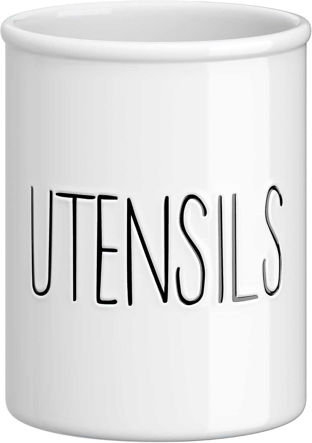 Barnyard Designs Ceramic Farmhouse Kitchen Utensil Holder 7" (White)