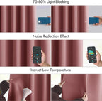 MIULEE Dusty Rose Back Tab Blackout Curtain 96 Inch Long 2 Panels Set - Image 5
