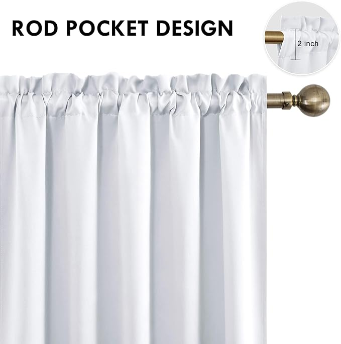 DWCN White Curtains for Living Room Thermal Insulated, Energy Saving & Noise - Image 4