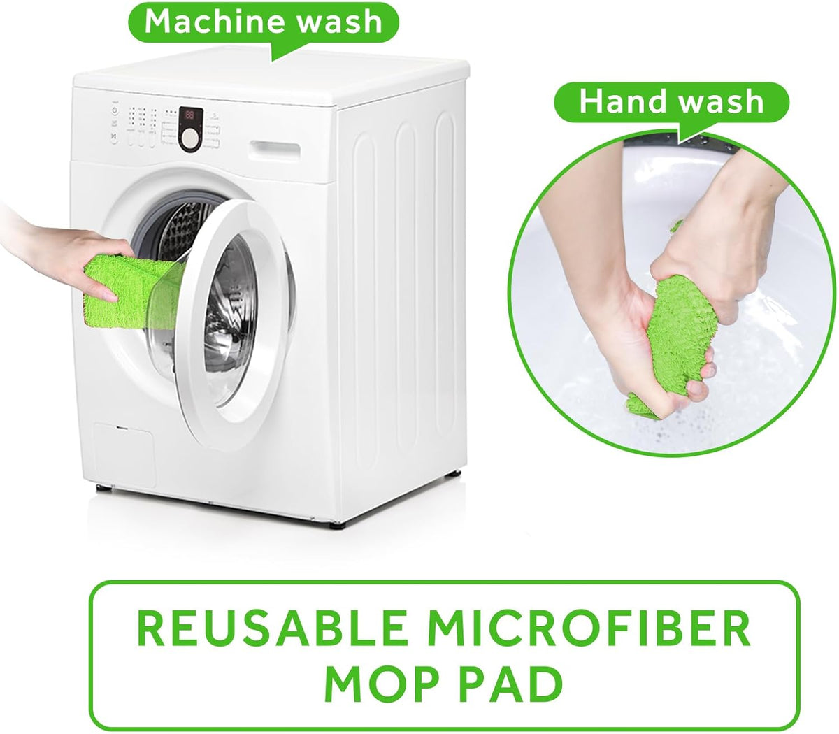 16.5" Microfiber Mop Pads Refills, 3 Pack Reusable Replacement Heads